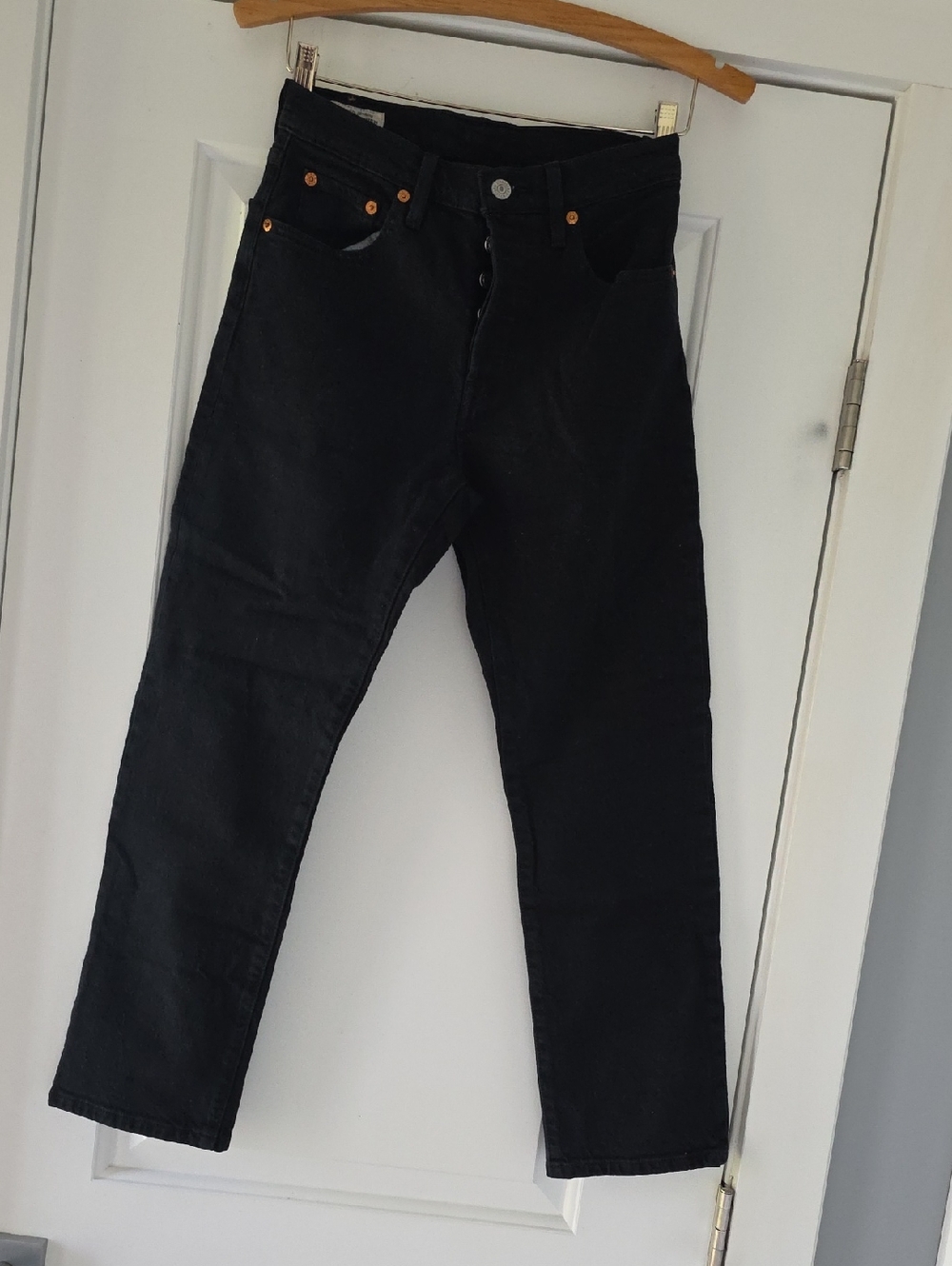 Levi's Black Capris Slim Straight  Button Fly Jeans